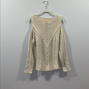 White cold shoulder sweater
